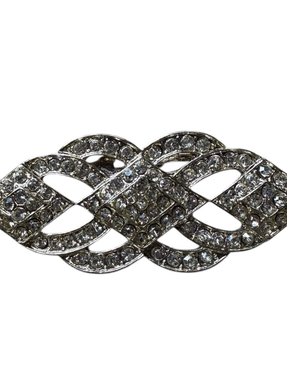 Vintage rhinestone Silver-Tone Statement Brooch